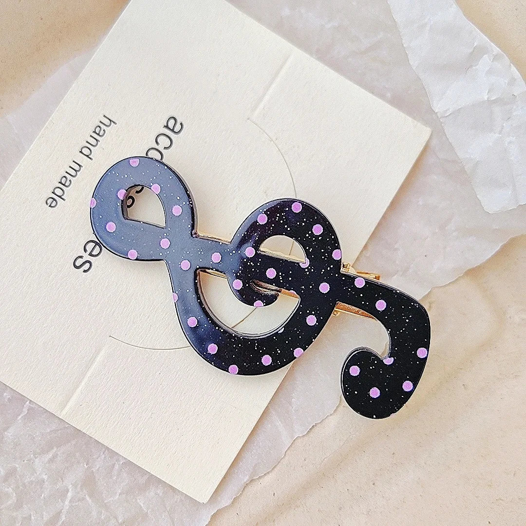 1/2pcs Y2K Style Musical Note Hair Clip Harajuku Hairclips Side Bangs Clip Sweet Girl Hairpin for Women Trendy Hair Accessories