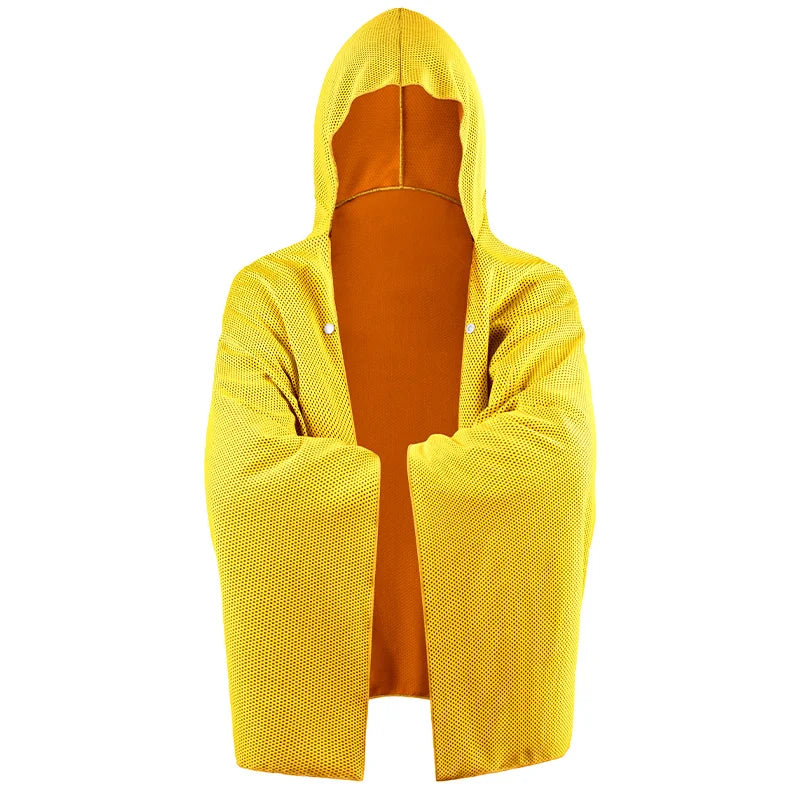 Cooling Hooded Cloak lce Cool Poncho Cover Up Super Absorbent Oversized Hooded Towel Wrap, 4-in-1 for Swimming Beach Pool Travel