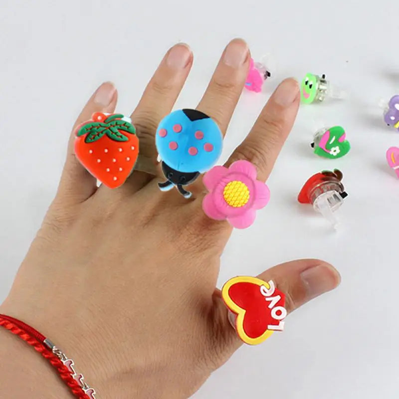 10/20PCS Glowing Ring Toy Kids Gift Birthday Party Favor Gift Friends Guest Giveaways Carnival Christmas Gifts Children Pinata