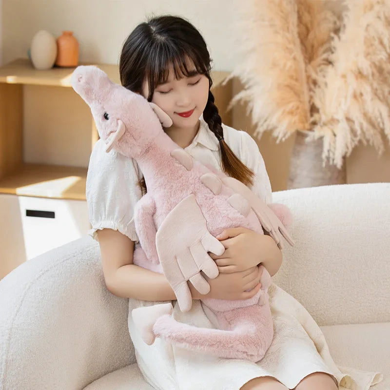 30/50/70/90cm Flying Dragon Action Figure Stuffed Toy Flying Wings Dinosaur Rag Doll White Green Blue Pink Dinos Birthday Gift