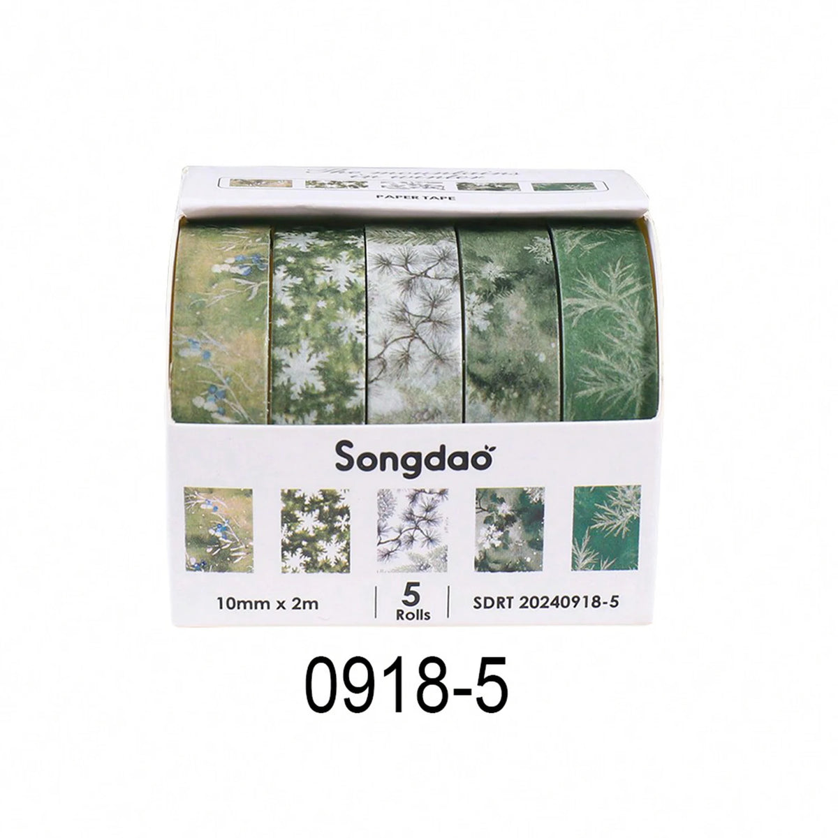 5 Rolls of Boxed Romantic Flower Handbook Tape, Cute DIY Fresh Decorative Washi Tape for Students, a Must-Have Gift for Students