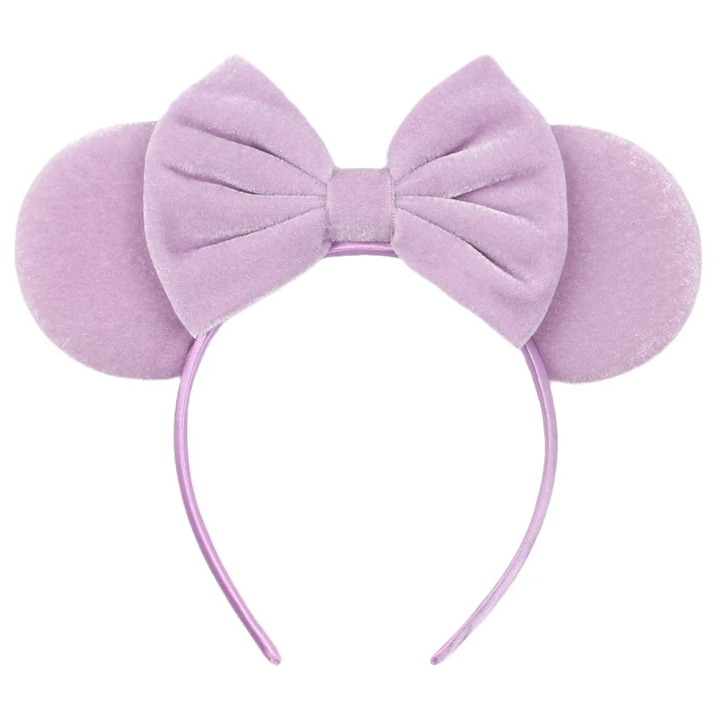 New Trendy Mouse Ears Headband 3.3"Velvet For Girls Soft Bow Hairband Halloween Festival Party Trip DIY Hair Accessories Gifts