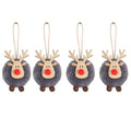 4PCS Christmas Tree Decorations Elk Felt Christmas Tree Ornaments Cute Xmas Deer Hanging Elk New Year Holiday Party Decorations