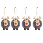 4PCS Christmas Tree Decorations Elk Felt Christmas Tree Ornaments Cute Xmas Deer Hanging Elk New Year Holiday Party Decorations