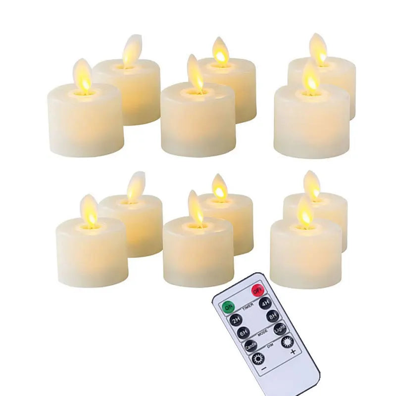 4 or 6 Flameless Moving Wick Candles With Remote Control Realistic Christmas Church Wedding Fake Electronic Candle LED Wedding