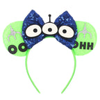New Christmas Halloween Mouse Ears Headband Cartoon Sequin Bows Headband Birthday Party Princess Cosplay Costume For Women Adult