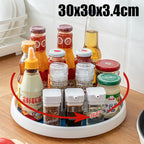 1/4Pcs 360 Rotatable Anti Sliding Kitchen Condiment Rotatable Storage Rack Tableware Cabinet Round Multi Functional Storage Rack