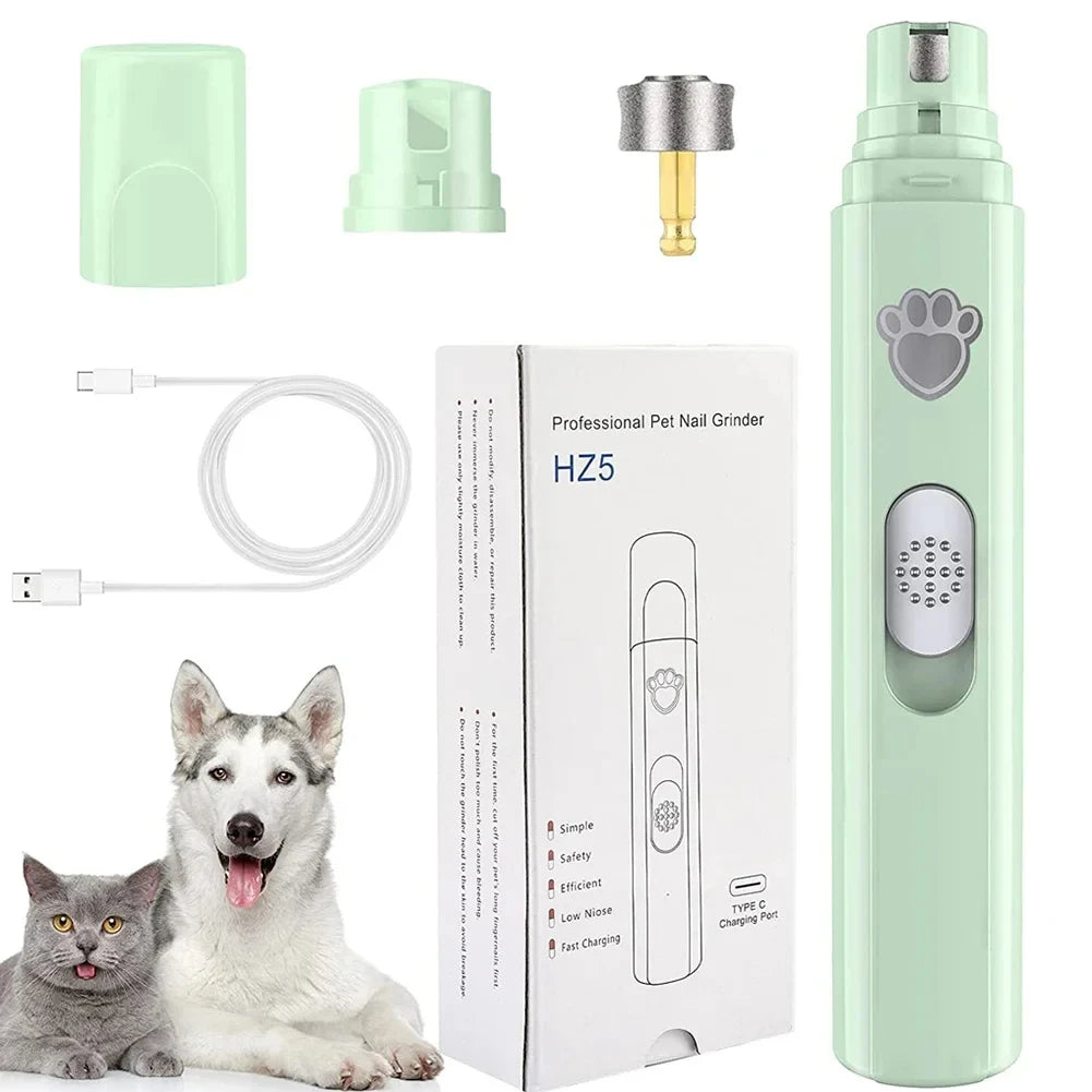 Electric Dog Nail Grinder – USB Rechargeable Pet Nail Clipper & Painless Trimmer for Small and Large Pets