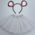 Animals  Children  Headband Tutu Skirt Tail Bow Kids  Girl Party Props Elephant Tiger Fox     Halloween Costume Cosplay