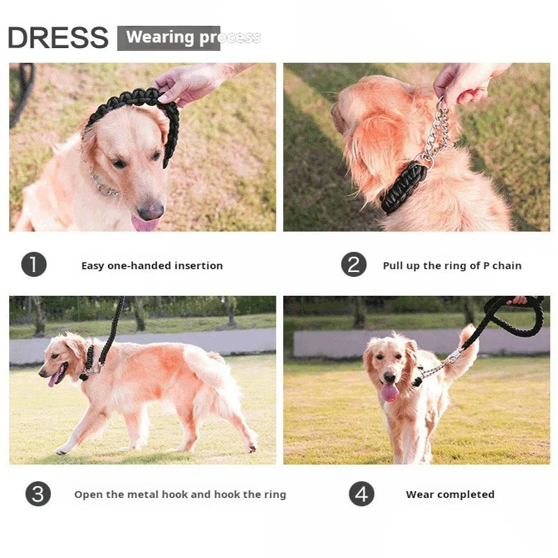 Durable Braided Rope Dog Leash for Strong Pullers