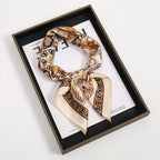 2024 Luxury Square Silk Scarf for Women Hijab Hair Bands Neckerchief Female Satin Shawl Ribbon Headband Fashion Wraps Bandana