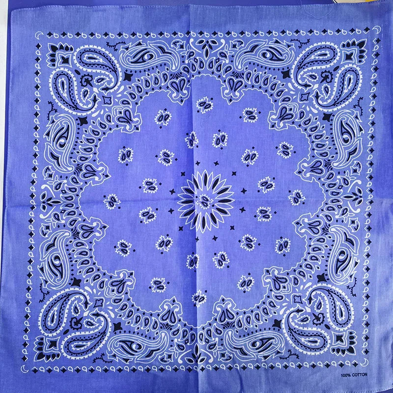 New Fashion Hip Hop 100% Cotton Bandana Square Scarf Gradient Color Paisley Headband Printed For Women/Men/Boys/Girls