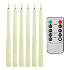 Pack of 12/24Pc LED Flameless Flickering Taper Candles with Remote Battery Operated Tea Lights Home Wedding Decor Candlesticks