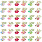 30Pcs 6 Colors Glass Pendants with Golden Brass Findings Flower Charms for Women Necklace Bracelet Earrings DIY jewelry making
