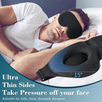 Unisex 3D Contoured Sleep Mask, Groove Molded Design Memory Foam Light Blocking Eyemask, Soft Comfortable for Travel Yoga Nap