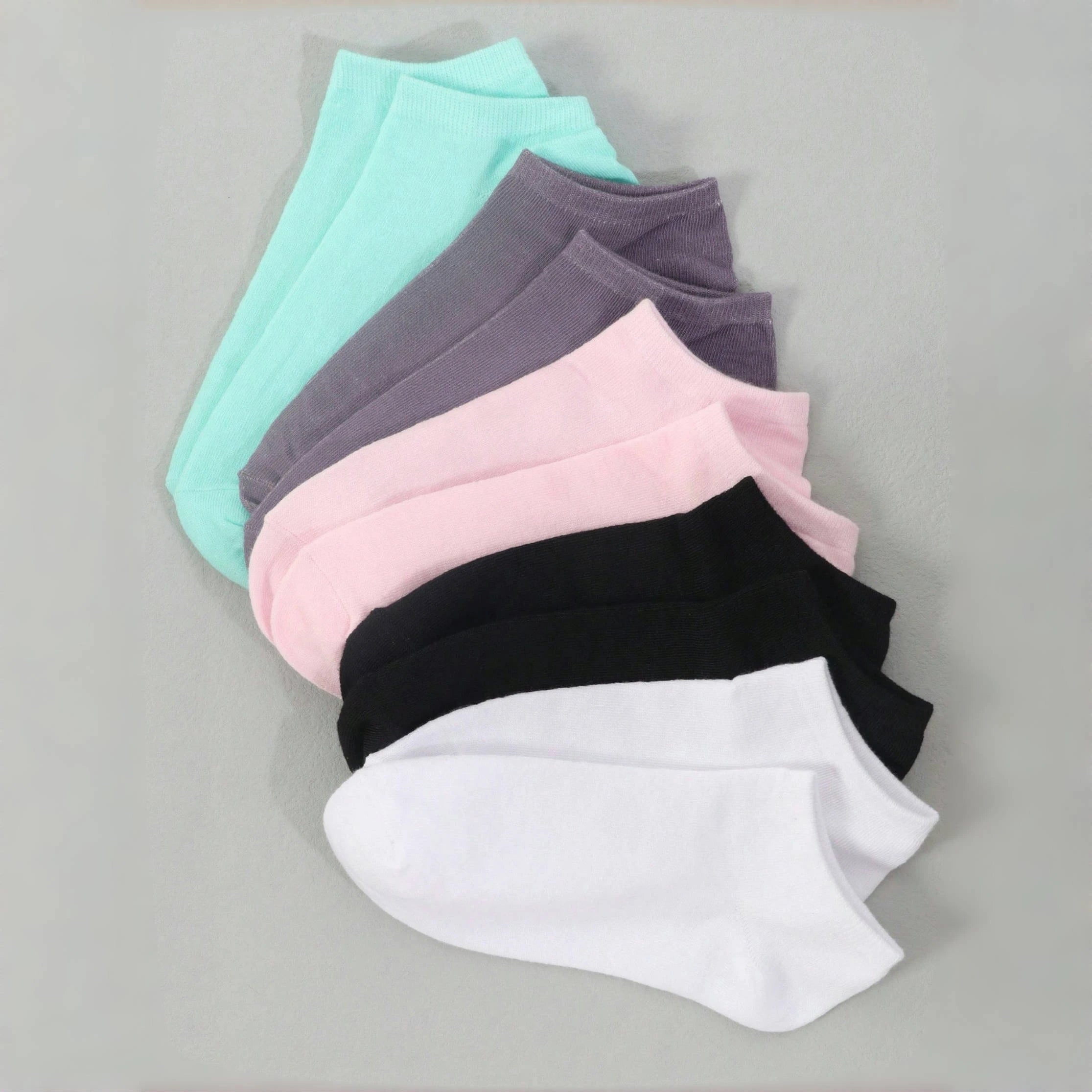 20 Pairs Women/Men Family Matching Short Socks, Black & Grey Series With Bow, Heart, Stripe