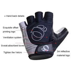 1Pair Gel Half Finger MTB Road Bike Gloves Anti-Slip Anti-Sweat Shockproof Cycling Bicycle Gloves for Left-Right Hand