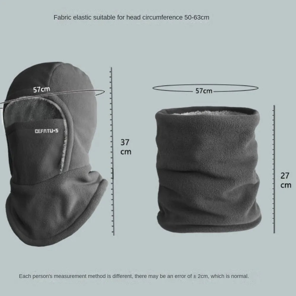 Fleece Balaclava Cycling Cap Cold-proof Windproof Warm Hood and Hat Thicken Thermal Ski Windproof Cap Women Men