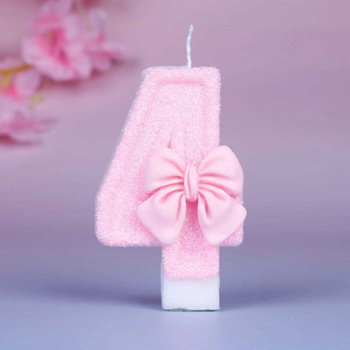 Creative digital candle new girl pink bow cute 0-9 birthday cake