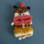 Funny Fruit Sausage Mouth Crochet Keychain Key Holder