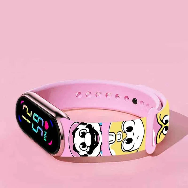Mario Bros Digital Watch for Kids Waterproof Sport Wristband Luigi Princess Peach Yoshi Bowser Action Figures Children