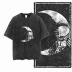SA ASTRONAUT SPACE THEMES Printed Cotton Acid Washed Graphic Unisex T Shirt Cool Streetwear Men Tshirts Big Size Tee for men