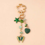 Cute Enamel Flower Butterfly Keychain Women Girls Love Heart Key Ring Pendants Handbag Decor DIY Handmade Jewelry Gifts