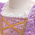 2026 Glowing Rapunzel Costume Girl LED Princess Ball Gown Christmas Light up Tangled Rapunzel Frock Toddler Girl Cosplay Dress