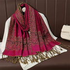 2025 new ethnic style retro shawl cashew flower geometric scarf cloak tassel scarf multi-color variety options available