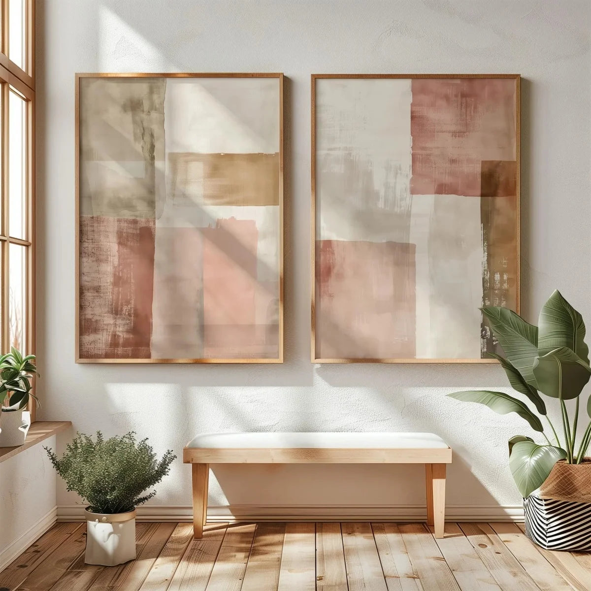 2pcs/set Japanese Retro Wabi Sabi Mountains Abstract Canvas Print Poster Modern Minimalist Art Print Home Decor Wall Art Poster
