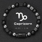 12 Constellation Zodiac Bracele Signs Beads Couples Bracelet Square Volcanic Stone Elastic Charm Bracelet for Women Men Gift