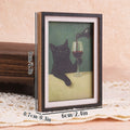 Black Cat Wine Fridge Magnet, Cute Mini Framed Art Refrigerator Magnet, Summer Home Decor Magnet for Kitchen, Fridge, Whiteboard