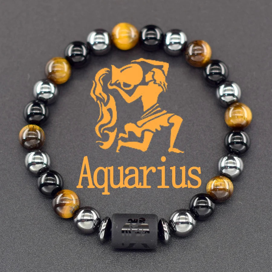 12 Zodiac Sign Bracelet Homme Constellation Bracelet for Men Aries Virgo Leo Libra Charm Bangle Women Friendship Jewelry on Hand