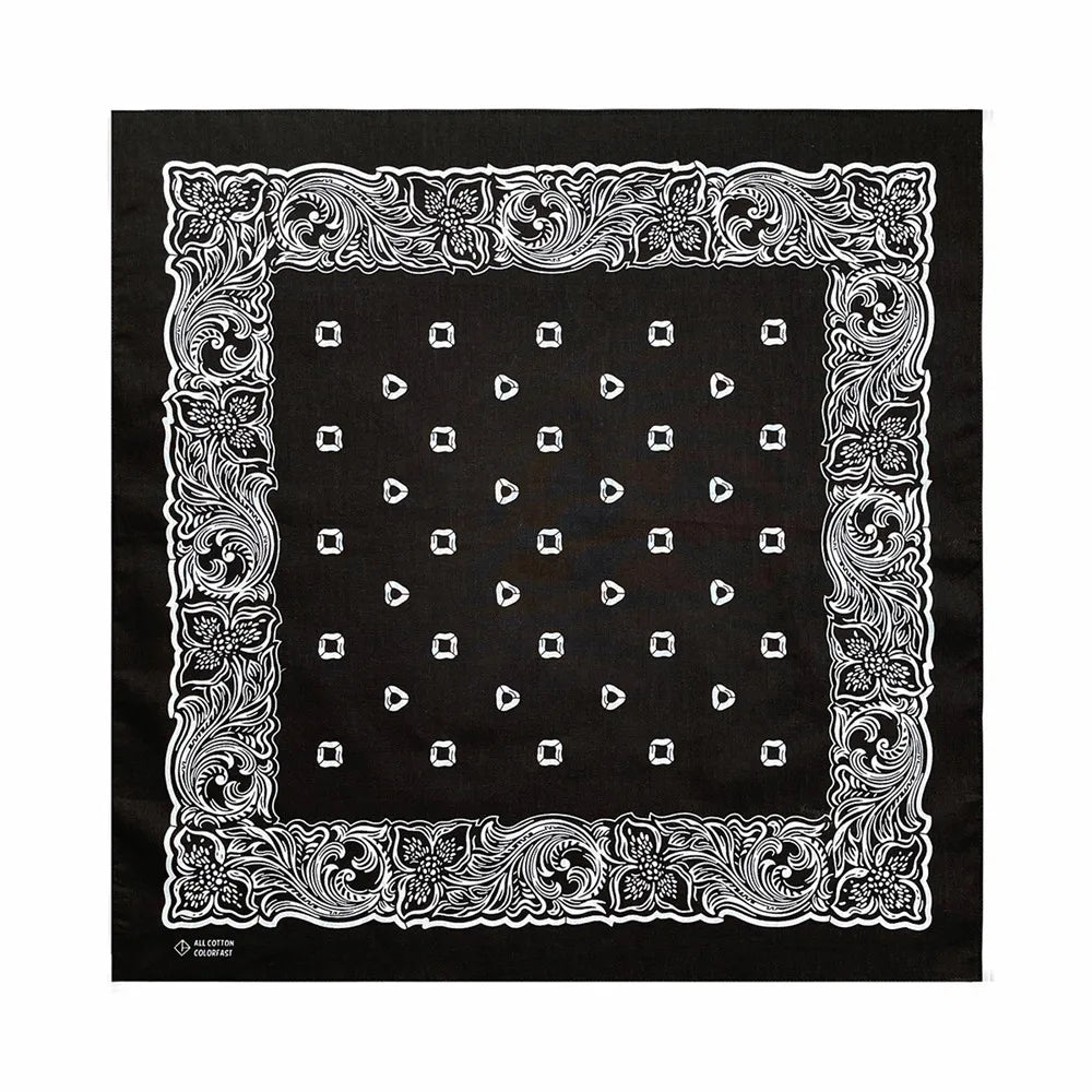 Navy Blue Cashew Hip Hop Cotton Square Bandana Scarf Riding Headband Paisley Gifts For Men Unisex