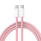 60W USB C to Type C Color Cable For Apple iPhone  PD Fast Charging For Huawei Xiaomi Samsung Type C Weaving Cable Accessories