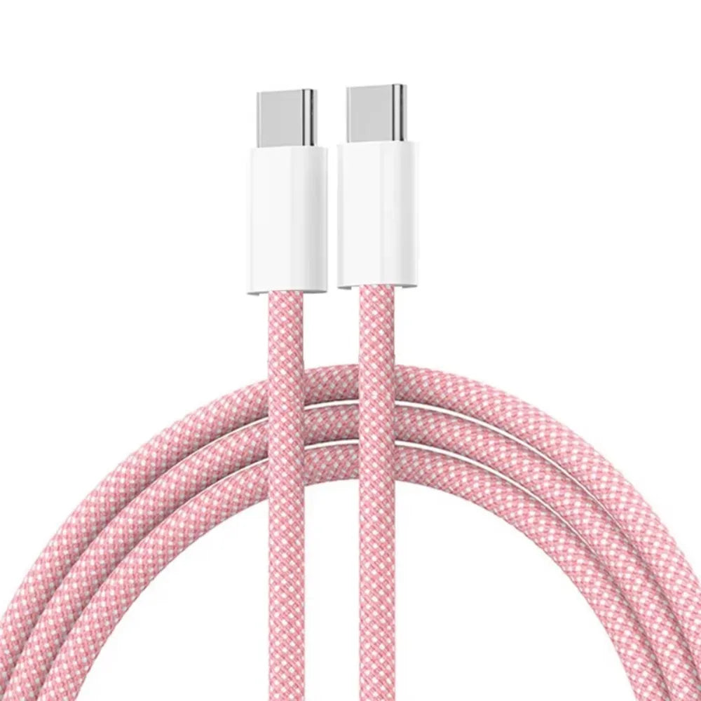 60W USB C to Type C Color Cable For Apple iPhone  PD Fast Charging For Huawei Xiaomi Samsung Type C Weaving Cable Accessories