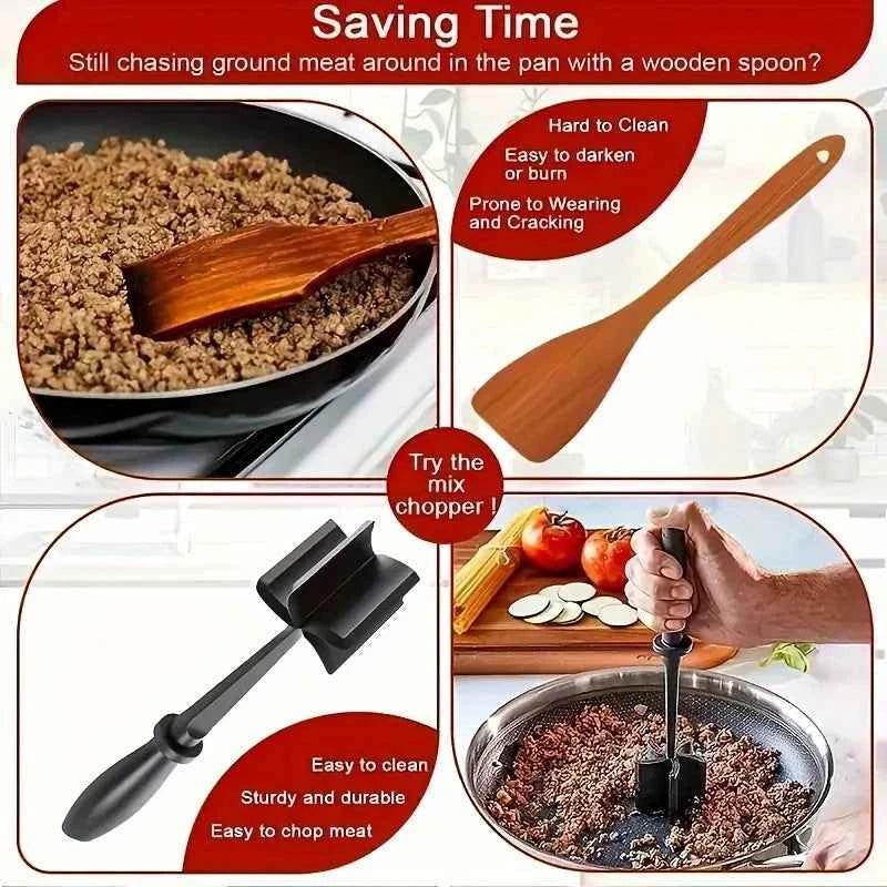 Handheld Meat Chopper Mixer for Ground Meat and Quick Meal Prep