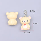 Kawaii Rilakkuma Easy Bear Keyrings Lazybear Doll Keychains Bag Clothing Puller Phone Rope Necklace Accessories Pendants Gift