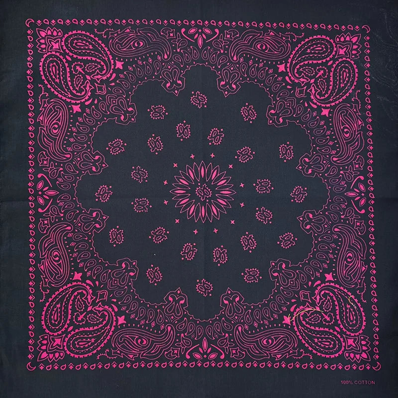 New Fashion Hip Hop 100% Cotton Bandana Square Scarf Gradient Color Paisley Headband Printed For Women/Men/Boys/Girls
