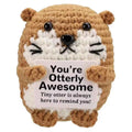 Funny Crochet Positive Inspirational Emotional Support Owl Doll Home Room Decoration Handmade Knitted Owl Desktop Ornament Gift