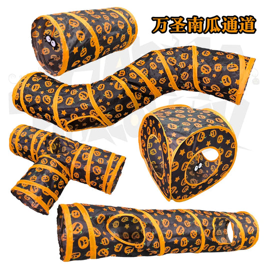 Halloween Pumpkin Cat Tunnel – Foldable Toy