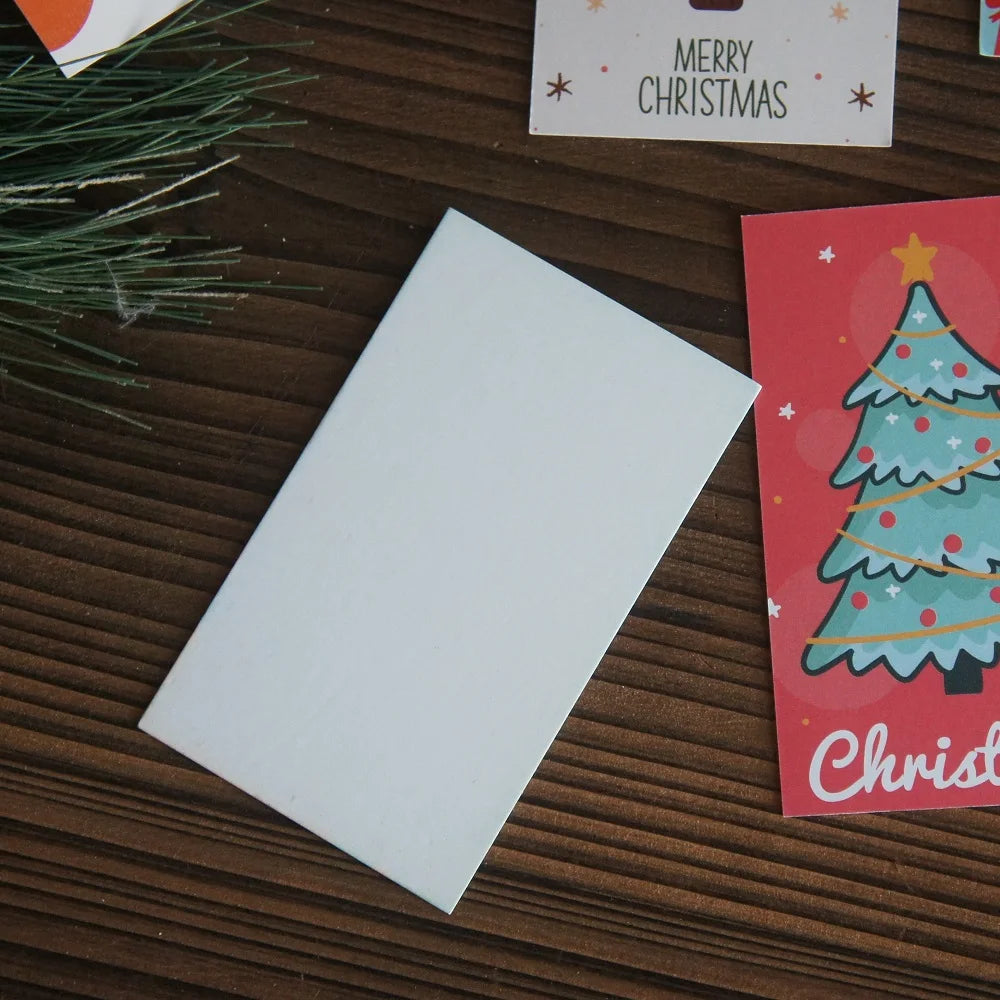 50pcs Mini Mix Merry Christmas Elk Santa Say Hi Design Card Scrapbooking Party Invitation Cards New Year Greeting Card