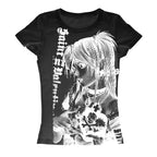 Y2k anime Streetwear O-neck 90s Text Printing Tops Women Harajuku Clothes Simple Vintage Crop Tee Aesthetic emo Casual T-shirt