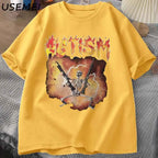 Autistic Funny Skeleton T-Shirt Men Women Autism Meme Graphic T Shirts Harajuku Fashion Cotton Vintage T Shirt Unisex Streetwear