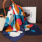 2025 Silk Shawl Print Headscarf Cat Hair Wrap Neckerchief Female Satin Square Scarf For Women Headband Foulard Hijab Bandana