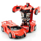 Mini 2 In 1 Car Toys One-key Transformable Car Toys Automatic Transforming Robot Model Car Diecasts Toy Boys Gifts Children Toy