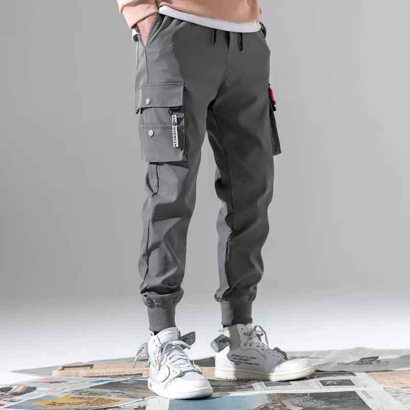 2026 New Trendy Solid Color Pants, Multi Flap Pocket Men's Cargo Pants, Loose Casual Outdoor Pants, Hombre Work Pants oversized