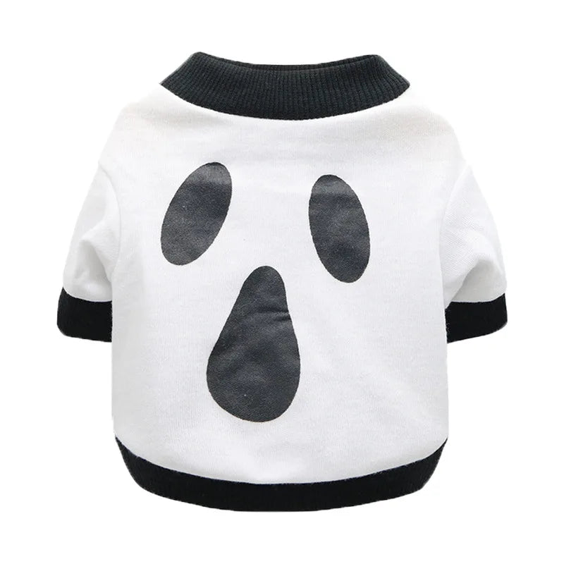 Halloween Pet Clothing – Funny Pumpkin Skull Tee