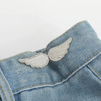Adjustable Tightener Waist Buckle for Jeans, No Sewing Required Butterfly Button Adjuster for Pants and Skirts Waist
