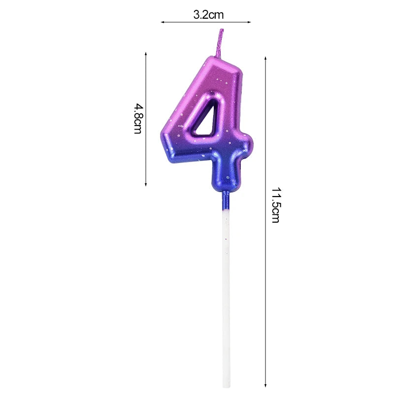 Happy Birthday Cake Decorated Interstellar Digital Colorful Candle Children's Delicate Candy Color 0-9 Number Candle Party Decor